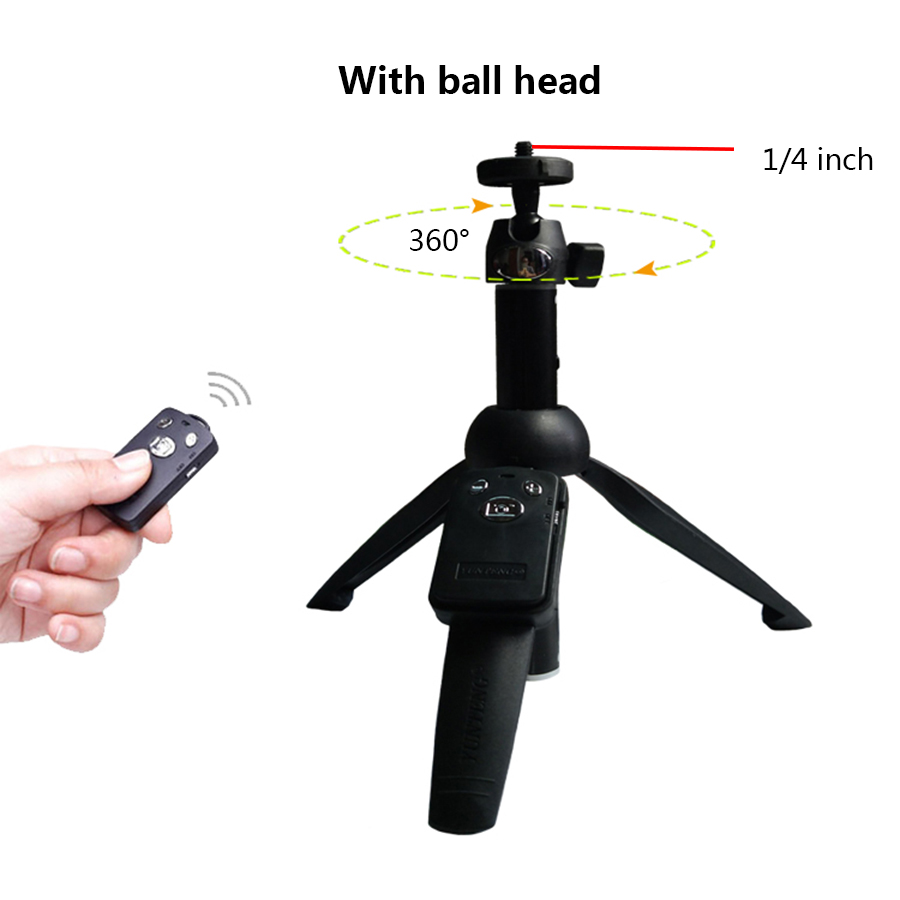 3 in 1 Mini Selfie Stick With Tripod Ball Head For Gopro+Bluetooth Remote Extendable Monopod For Iphone Xiaomi Samsung phones