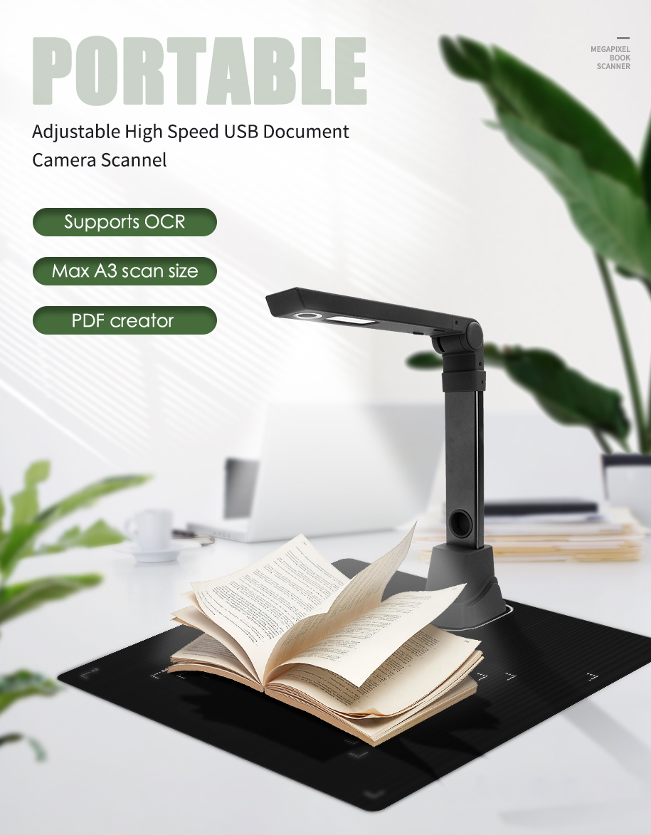 NETUM 8-Megapixel Auto-Focus Visual Presenter using books, documents, business for presentations, image capturing and video