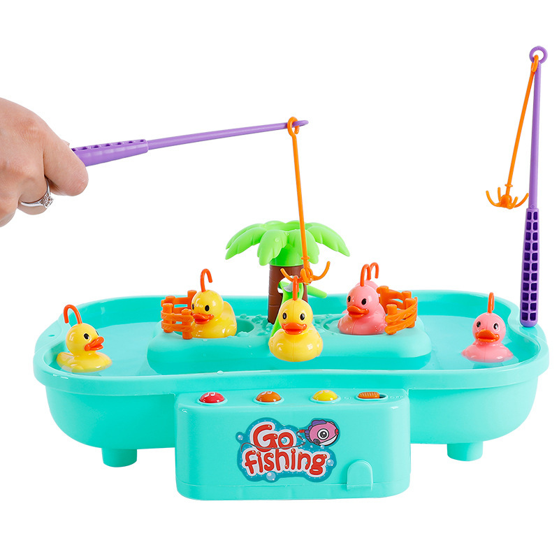 Children's Educational Fishing Toys with Music Baby Swimming Rotating Duckling Basin Interactive Games Holiday Gifts