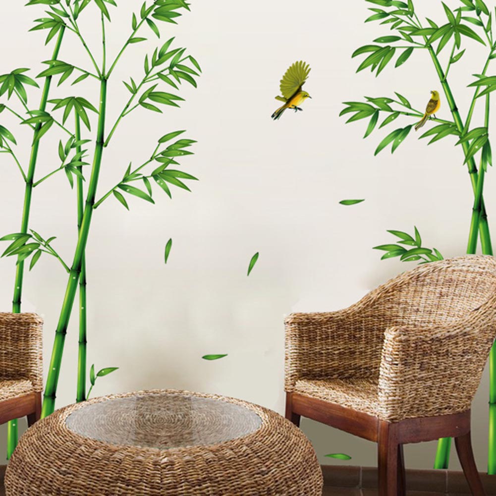 Green Bamboo Forest Wall Stickers Vinyl DIY Decorative Mural Art for Living Room Cabinet Decoration Home Decor