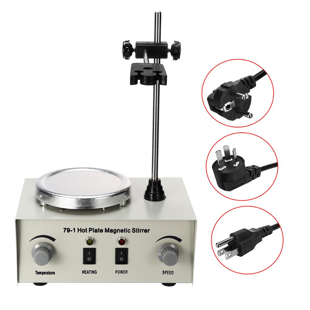 Lab Heating Dual Control Mixer US/AU/EU 79-1 110/220V 250W 1000ml Hot Plate Magnetic Stirrer No Noise/Vibration Fuses Protection