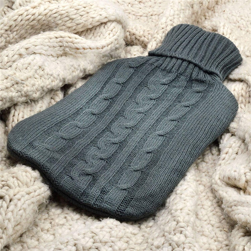 2L Hand Warmer Soft Hot Water Bag Winter Large Hot Water Bottle Cover Knitted Wool Reusable Handwarmer Household Item Home Stuff