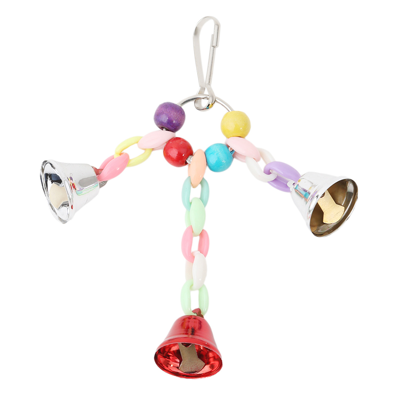 Colorful Beads Bells Parrots Toys Bird Accessories For Pet Toy Swing Stand Budgie Parakeet Cage Pet Bird Parrot Chew Swing Toys