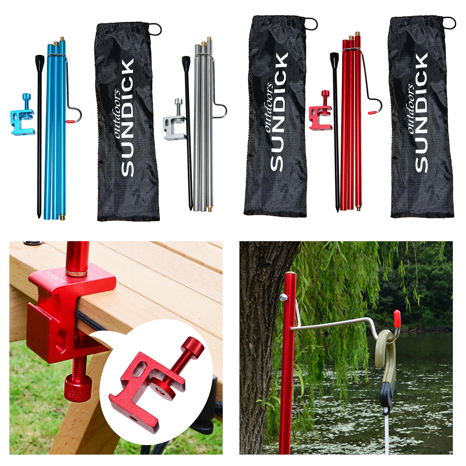 Folding Lantern Stand Pole Stick, Portable Outdoor Camping Fishing Lamp Hook Rack Support Stand