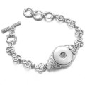 High Quality Antique Silver Plated Vintage Flowers Chains Snap Bracelet Bangles Fit 18MM Snap Buttons DIY Jewelry ZE357