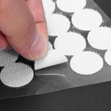 500Pairs Self Adhesive Fastener Double-sided Tape Dots 10mm Strong Glue Sticker Disc White Round Coins DIY Hook Loop Tape