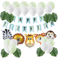 Baby Shower Animal Jungle Theme Party Decoration Disposable Tableware Set Boy 1st Birthday Decor Balloon Jungle Safari Party