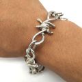 1 Set Punk Gothic Alloy Barbed Wire Brambles Necklace Bracelet For Unisex Jewelry Set