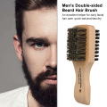 Men's Beard Hair Brush Wood Handle Shaving Brush Men Mustache Brushes Comb Double-sided Facial Shaving Brush