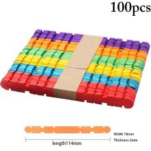 100PCS Kids Popsicle Stick Ice Cube Maker Colorful Cream Tools Model Special-Purpose Wooden Craft Stick Lollipop Mold