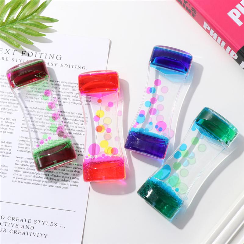 Double Colors Oil Hourglass Liquid Motion Bubble Timer With Slim Waist Home Decoration Desk Ornament Birthday Gift Children Toy