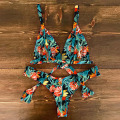 Ruffled Bikini Set 2020 Sexy Flounce Biquini Swimwear Women Swimming pants Swimsuit Floral Beachwear V-neck Bathing Suit