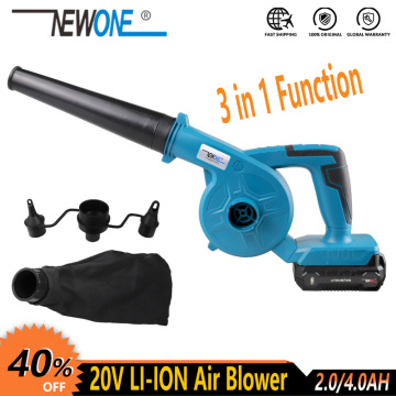 NEWONE Cordless Lithium Electric leaf Air Blower Blowing and Sucking Dust cleaner Electric Turbo Fan inflation deflation dual