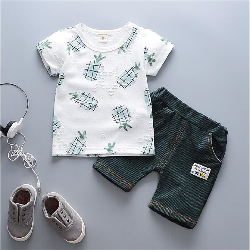 BibiCola summer baby boys clothing set casual short sleeve cotton tops+pants outfits sets 2pcs fashion toddler kids clothing set