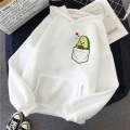 Avocado Hoodies Fashion Small Fresh 90s Women Vegan Cartoon Harajuku Cute Sweatshirt Warm Female Ullzang Graphic Avocado Hoodies