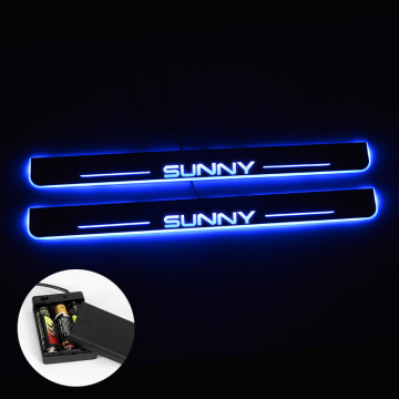 LED Door Sill Plate Streamed Light For Nissan Sunny 2011 - 2019 2020 Powered by Batteries Door Sills Car Sticker Accessories