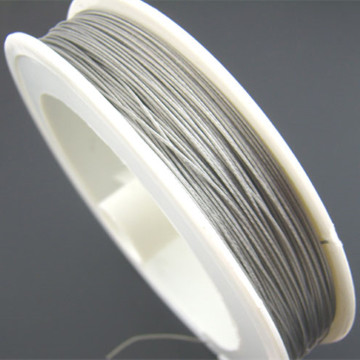DoreenBeads 0.38mm Steel Wire Thread Cord Beading Wire Antique Silver Color DIY Making Necklace Jewelry, 1 Roll(Approx 50M)