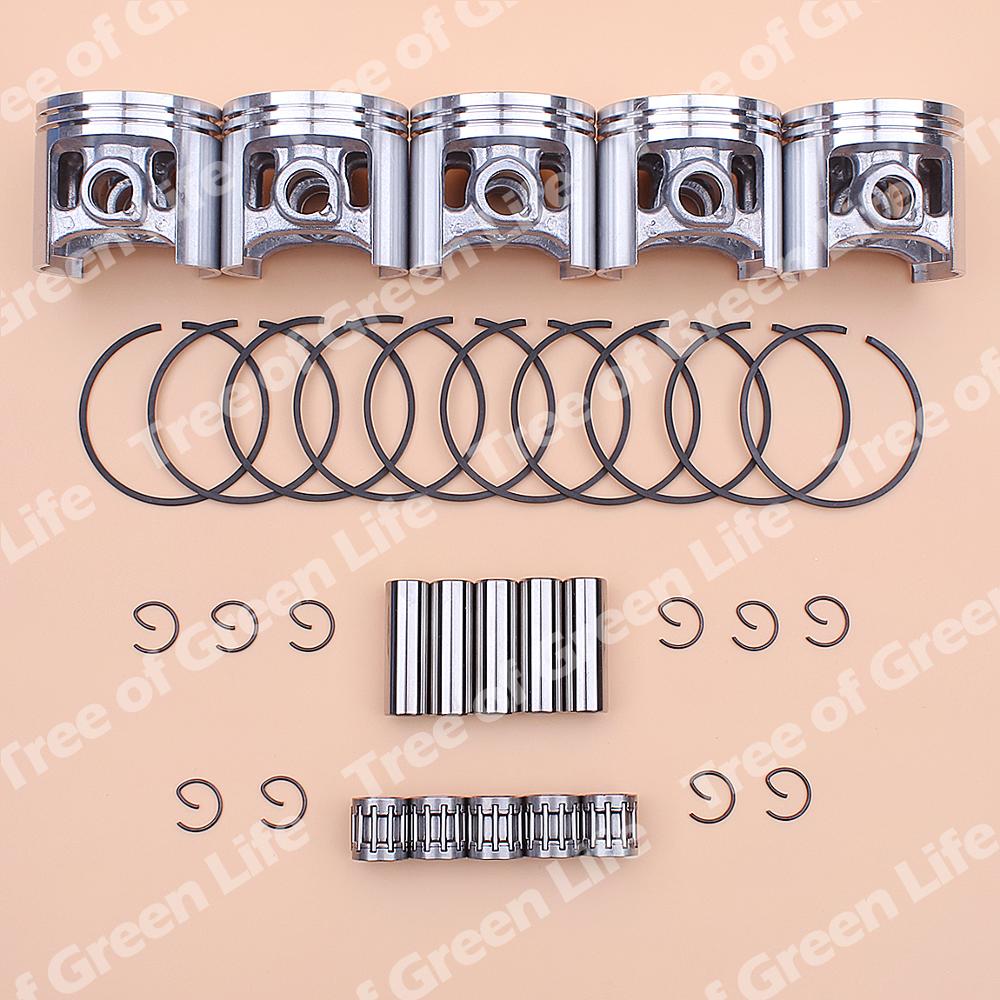 5 Set 47mm Piston Pin Ring Circlip Needle Bearing Kit For Stihl MS361 MS 361 Chainsaw 1135 030 2000