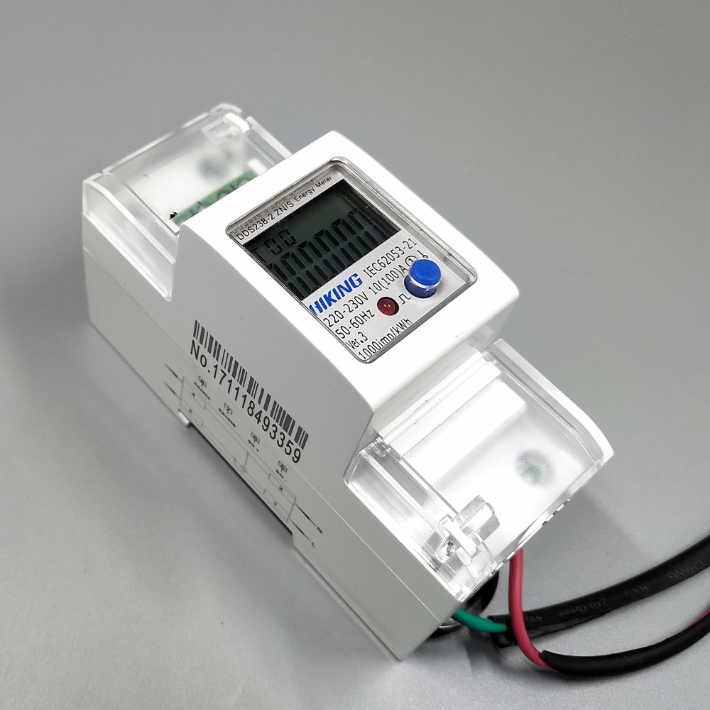 100A 220V 230V 50HZ 60HZ voltage current DDS238-2 ZN/S single phase Din rail KWH Watt hour energy meter with RS485 MODBUS-RUT