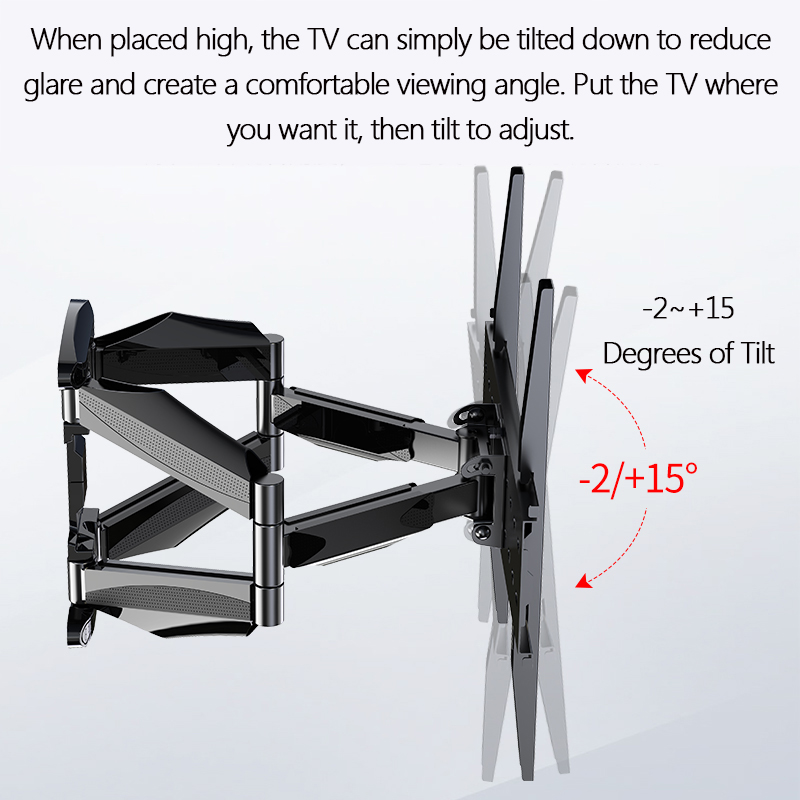 TV Wall Mounts TV Bracket for Most 26-55 Inch Flat Screen Full Motion with Swivel Articulating Dual Arms Max VESA 400x400mm