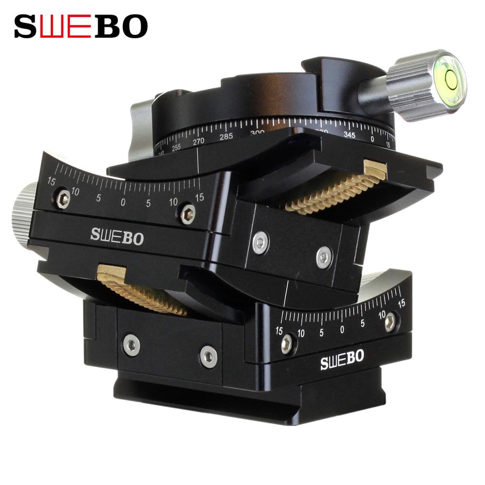 Swebo Gon 3D Worm Geared Leveling Goniometer Tripod Head,Pan and 2-Way Tilt