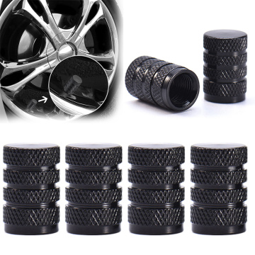4PCs Black Aluminium Alloy Dust Cover Wheel Tire Tyre Rim Valve Stem Caps Replacement For Car Truck Auto Part Valve Cap