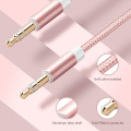 Aux Power Cable Extension Cord Male to Male Auxiliary Audio Stereo Cable Compatible with Car,iPods, iPhones & More Rose Gold