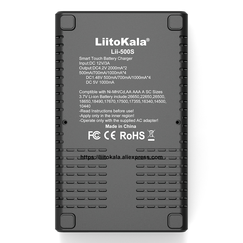 LiitoKala Lii-S6 Lii-PD4 Lii-500S 3.2V 3.7V 18650 Battery charger 6-Slot Auto-Polarity Detect 26650 21700 18500 AA AAA batteries