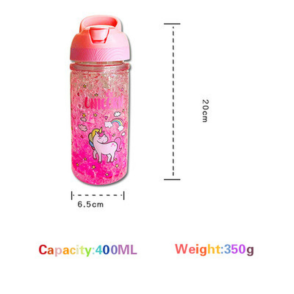 Stylish Double Straw Unicorn Ice Cup Summer Cold Drink Juice Coffee Water Cup Boy's Girl's Portable Plastic Cups Novelty Gift