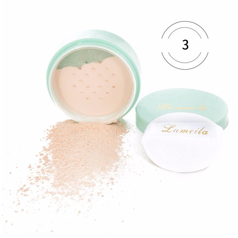 By Brand nandaTranslucent Pressed Powder with Puff Smooth Face Makeup Foundation Waterproof Loose Skin Finish Setting Powder