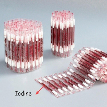 10pcs Cotton Swab Buds Iodine Inside Travel Outdoor Emergency Medical Assistance Eyeshaow Blending Nose Ears Cleaning Tools