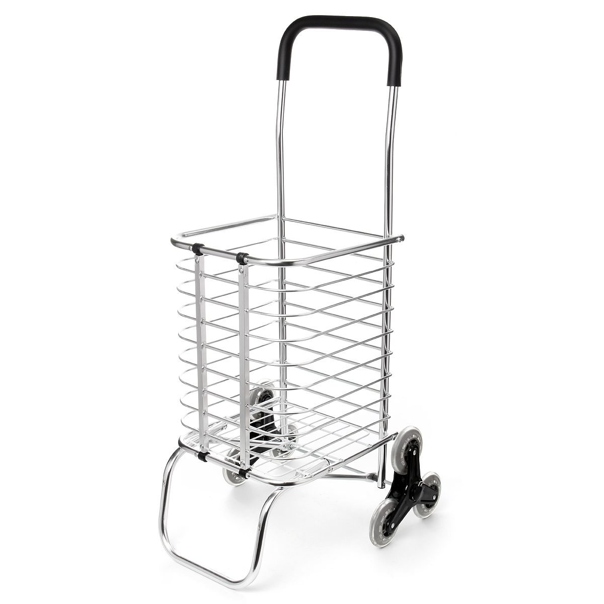 6 Wheels Shopping Carts Trolley Aluminium Foldable Luggage Trolleys Carts Folding Portable