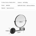 Bath Mirrors 8' Round Wall Makeup Mirror 3X1 Magnifying Mirrors Black Brass Double Side Beauty 360 Rotate Bathroom Mirror 1308