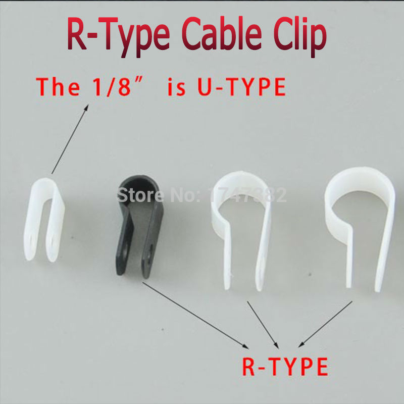 100PCS 13.2mm R-Type Nylon Cable Clamp 1/2" Clear White R-Type Cable Clamp Cable Clips Free Shipping