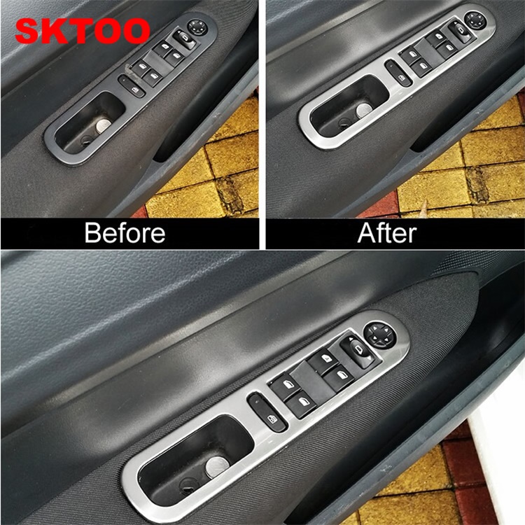 SKTOO FOR old Peugeot 308 modified special decorative glass lifter switch / armrest box refit the interior light bar