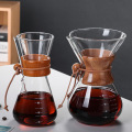 Pour Over Coffee Maker 400ML 600ML 800ML Reusable Stainless Steel Permanent Filter Manual Coffee Dripper with Real Wood Sleeve