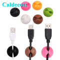 Round Clip phone Cable Winder Tidy Organiser USB Charger Holder Desk for Desktop Cable Fixed Newest
