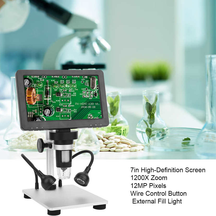 DM9 7in 8LED Magnifier Electronic Auto 1200x 12MP 5M 10M 8M Industrial Microscope 1080P HD LCD Digital Screen Supporting 2G+IR