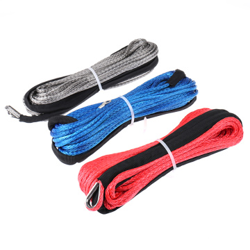 1/4''X50' 6mm*15m 12 Strand Off-Road Uhmwpe Synthetic Towing Winch Rope With 1.5m Sleeve And Thimble For ATV/UTV/SUV/4X4/4WD