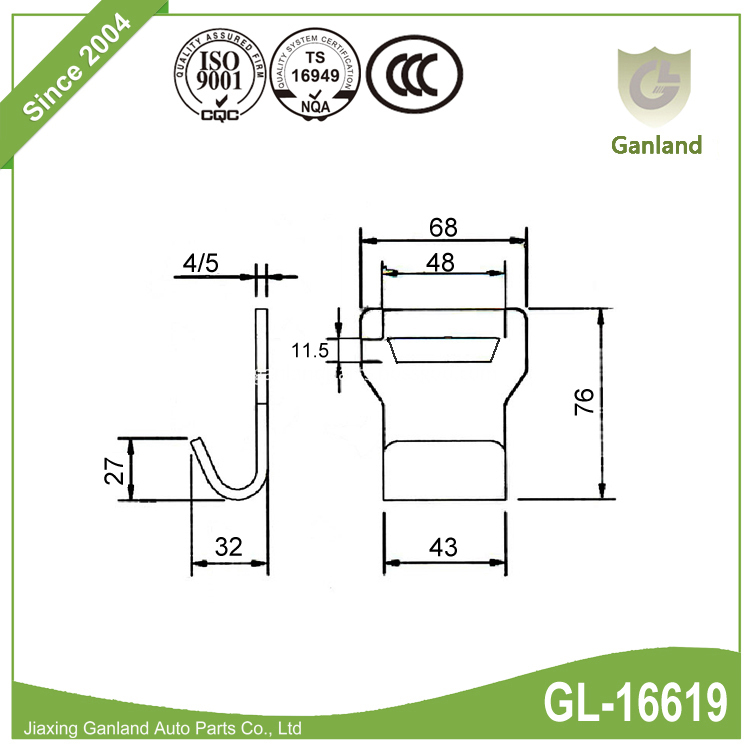Metal Flat Hook GL-16619