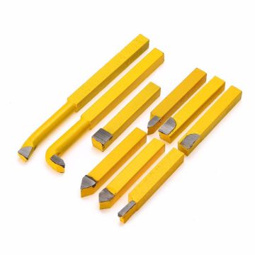 9pcs/Set YW1 Carbide Brazed Tip Tipped Lathe Cutter Tools 8x8mm Shank High Hardness Turning Milling Welding Bit