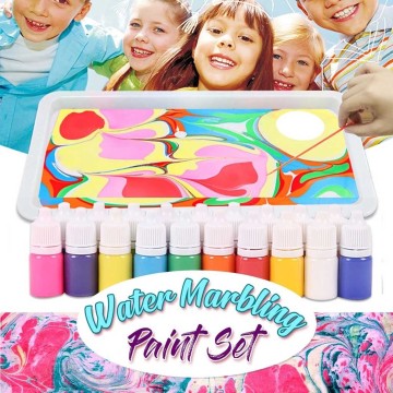 Marbling Painting Kit DIY Painting on Water Creative Art Set Drawing Liquid Paint Painting Needle of 6 Colors Dropshipping 1127