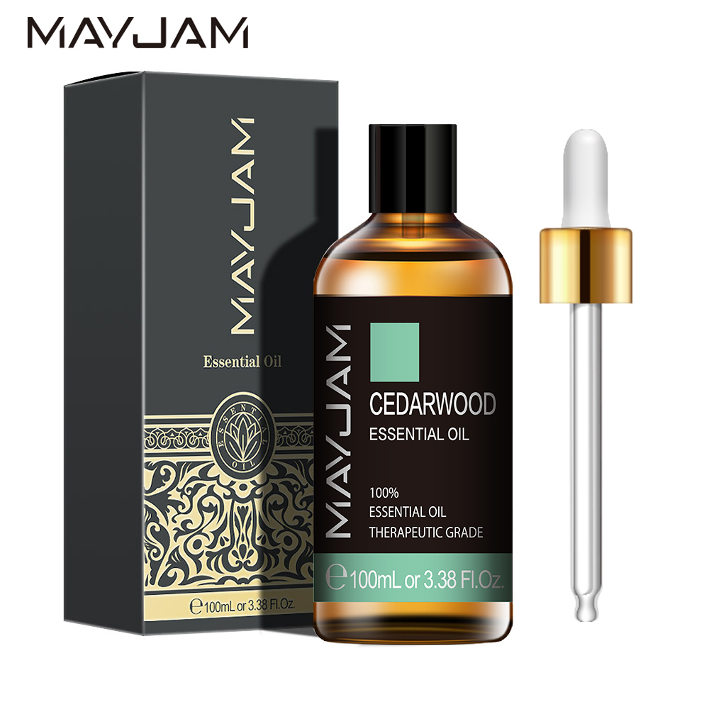 100ML MAYJAM Pure Natural Cedarwood Essential Oils for Office Aromatherapy Diffusers 100% Plant Essential Oil Patchouli Geranium