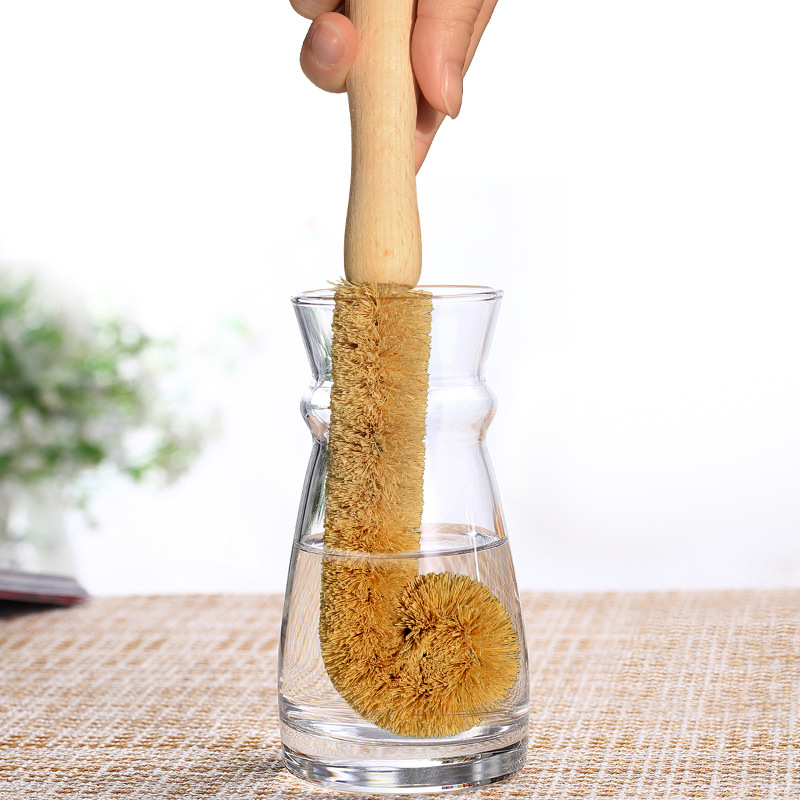 Coir Brush hemp fiber Kitchen Cleaning Brush Natural non-stick skillet brush oil degreasing dish washing cup pot brush