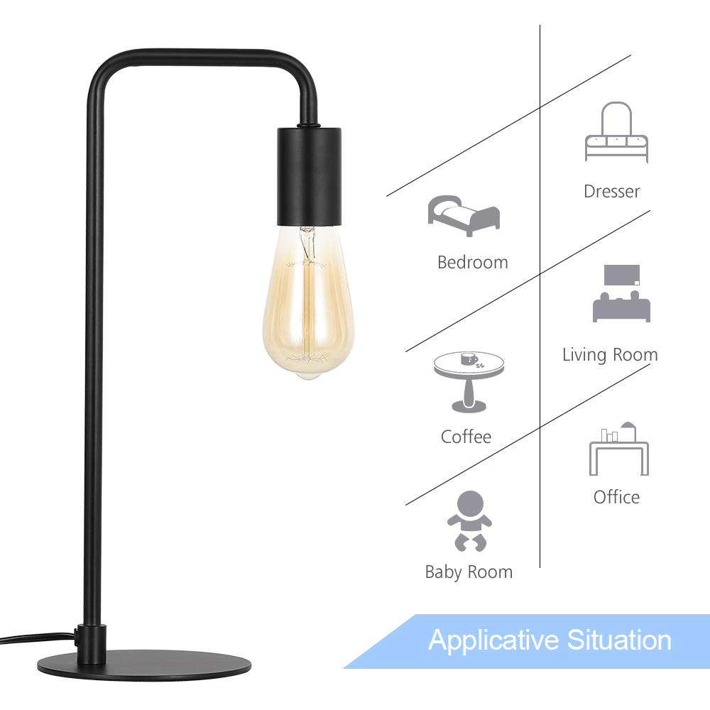 Small Metal Edison Desk Lamps for Bedside
