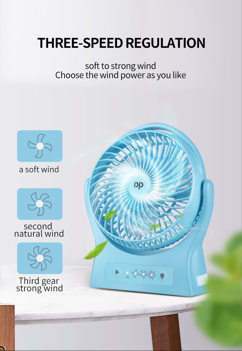 8 inch Rechargeable Desktop Fan with Emergency Light-7605-detail-6
