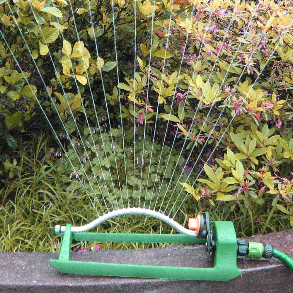 Oscillating Lawn Sprinkler Watering Garden Pipe Hose Water Flow With Connector Lawn Green Garden Supplies Garden Sprinklers