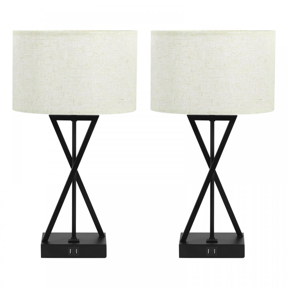 Modern 3 Way Dimmable X Shaped Bedside Lamps