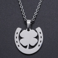 Clover Horseshoe Stainless Steel Charm Necklace for Women Dropshipping Fashion Jewelry Necklaces Wholesale Accept OEM Order