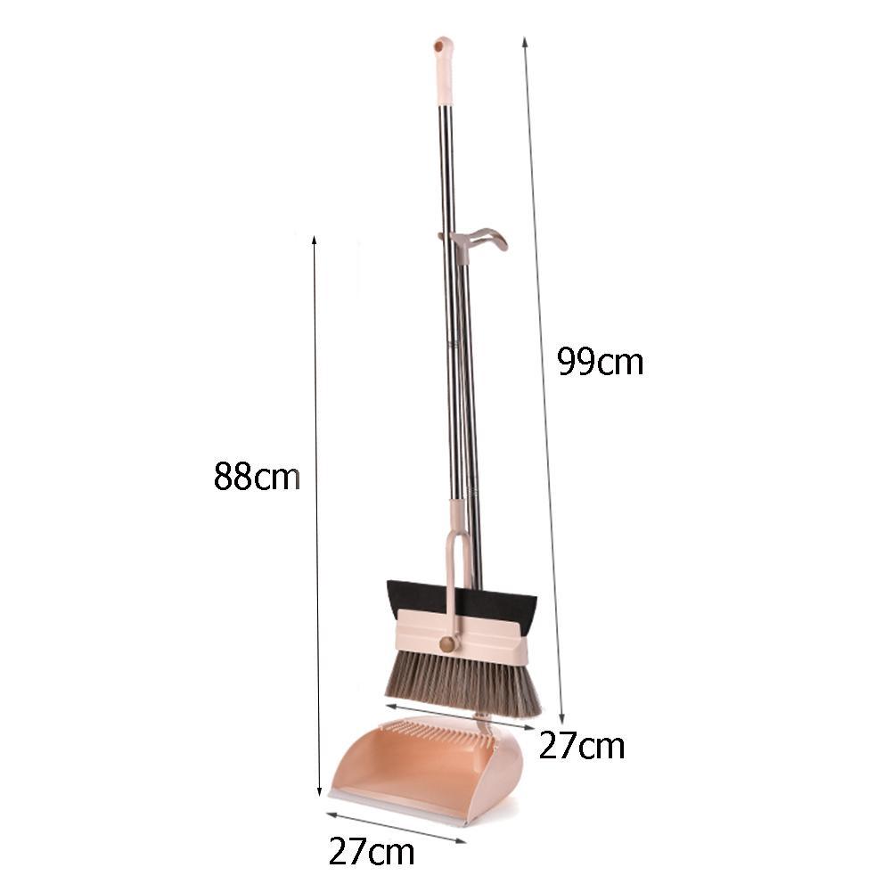 Floor Cleaner 2-in-1 Broom Wiper Set Broom Sweeper Household Soft Practical Dustpan Multifunction Hair Broom Dustless Creat F0O0